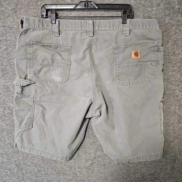 Carhartt Carpenter Shorts Mens 42 Gray Original Fit Canvas Workwear B147 Fat‎ - Picture 7 of 8